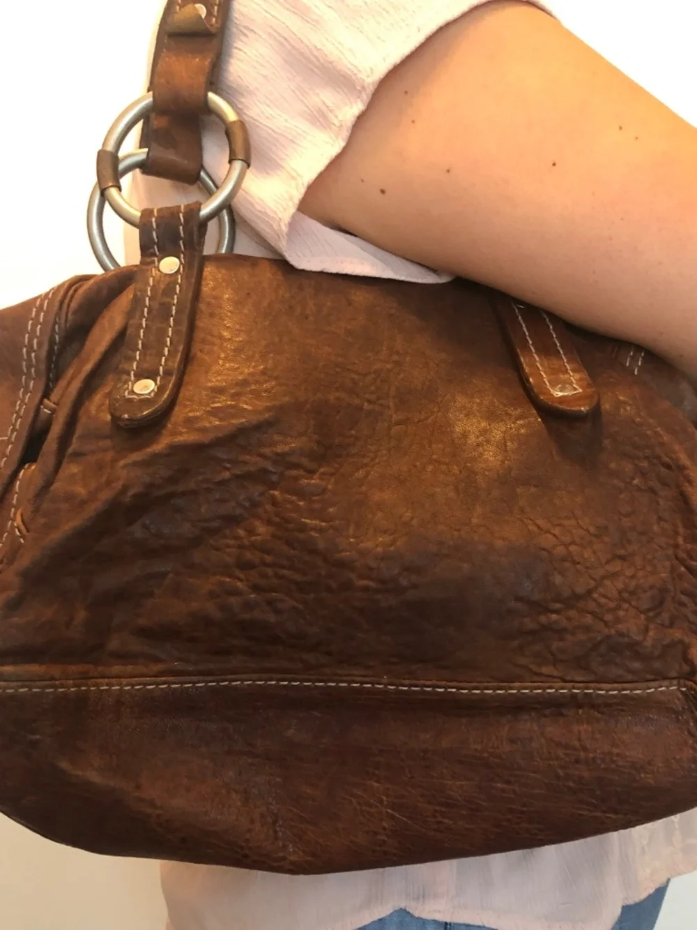 Ruehl No. 925 Distressed Leather Satchel